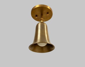Vintage-Inspired Handcrafted Brass Wall Sconce with Bell Cone Shade