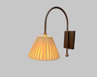 Handcrafted Rustic Wall Sconce with Silk Cotton Shade