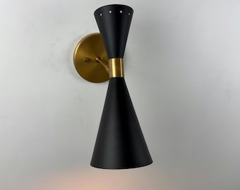 Black Stilnovo Brass Wall Sconce – Elegant Italian Vintage Lighting