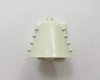 Minimal Brass Wall Light Fixture with White Cone Shade