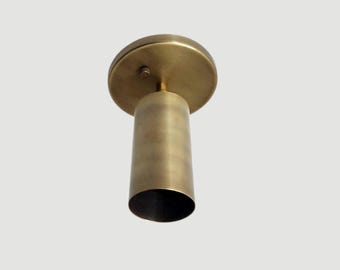 Mid-Century Modern Handcrafted Brass Ceiling Spotlight – Adjustable Flush Mount Fixture.