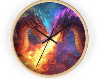Mythical Dragon Wall Clock: Fantasy Home Decor