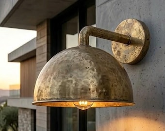 Solid Brass Wall Sconce, Dome Wall Light, Indoor & Outdoor Lightning Fixtures For Home Decor