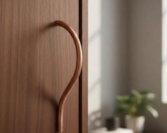 Copper Cabinet Handles, Bow Pulls, Minimalist Spindle Pulls