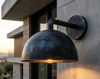 Oxidized Wall Sconce, Outdoor Wall Light, Black Patina Oxidized Lamp
