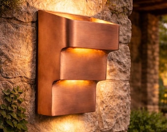 Copper Wall Lamp:  Minimalist Wall Sconce, Raw Copper Wall Light, Moroccan Light