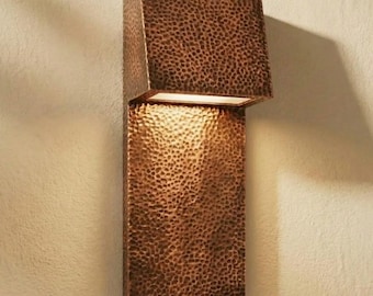 Rustic Wall Lamp, Oxidized Copper Wall Light, Outdoor Sconce Light