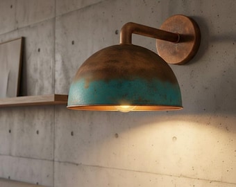 Oxidized Wall Sconce, Outdoor Wall Light, Patina Oxidized Lamp