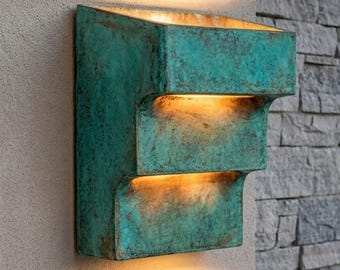 Verdigris Copper Wall Lamp: Minimalist Sconce, Moroccan Light, Ambient Glow
