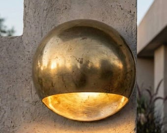 Brass Wall Sconce, Round Wall Light, Outdoor & Indoor Wall Lamp For Home Decor