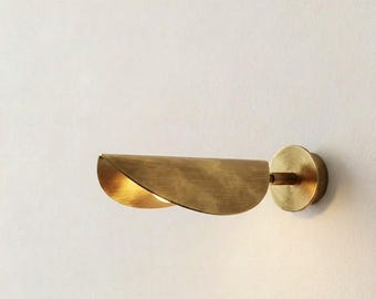 Oxidized Wall Sconce Light: Minimalist  Wall Light, Raw Brass Light