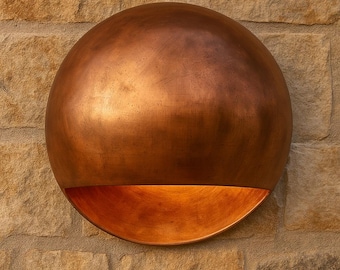 Copper Wall Lamp:  Minimalist Wall Sconce, Raw Copper Wall Light