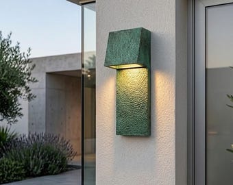 Green Patina Sconce, Oxidized Copper Wall Light, Wall Lamp