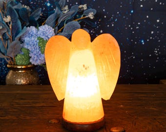 Lampe de sel de l'Himalaya, lampe de sel angélique, veilleuse, lumière douce, lampe de méditation