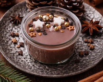 Christmas candle - Hot Chocolate soy candle, scented candle, candle in a glass jar, Christmas gift, ritual candle, energy candle, yoga candle, canning jar