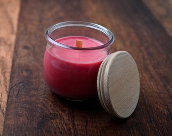 Soy candle “Cedarwood & Vanilla” in a jar - candle in a glass Christmas gift ritual candle vegan Christmas candle scented candle crackling candle