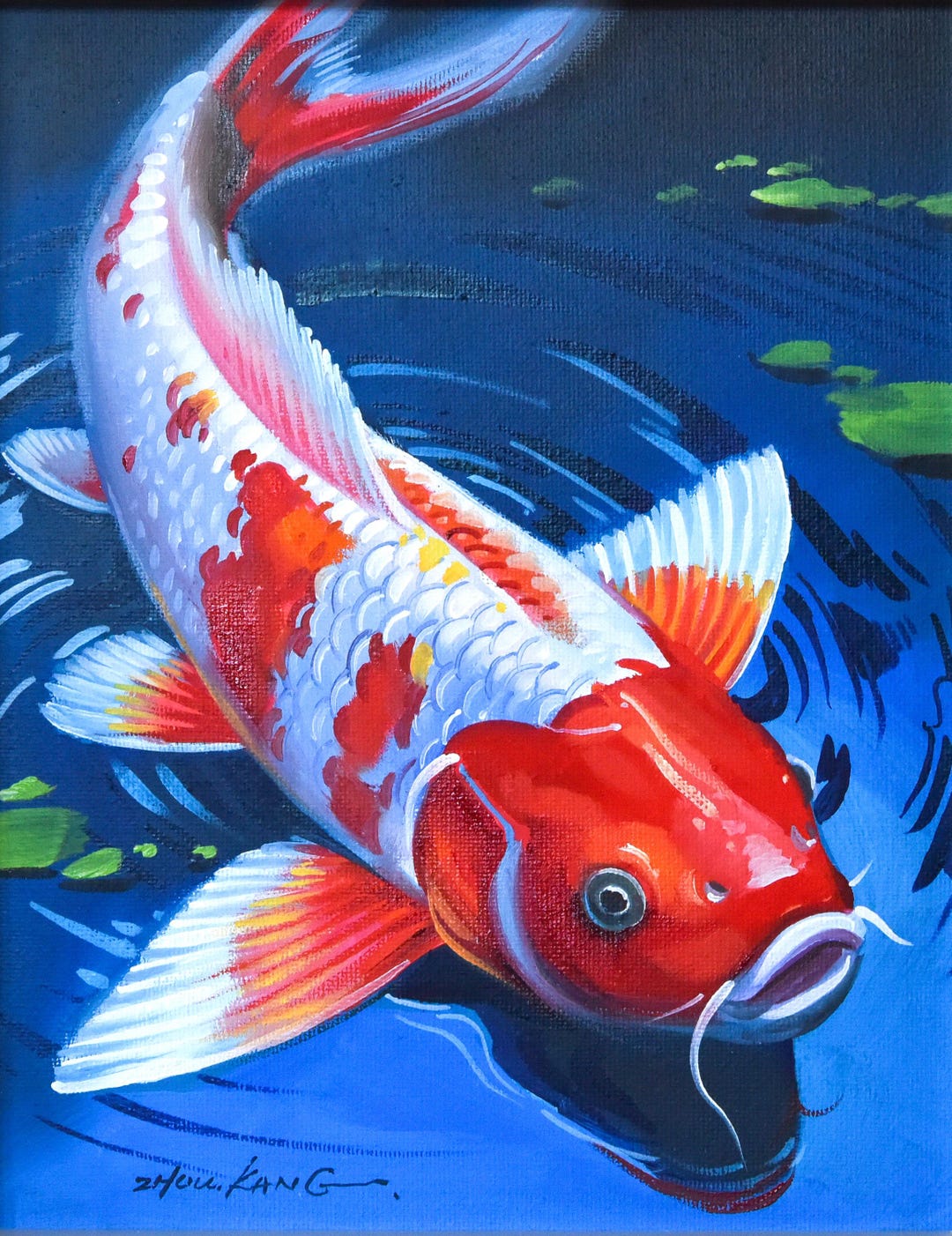 Koi Carp Painting | Framed | Fun Gift for All Occasions and Your ...