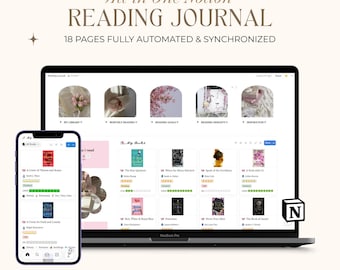 Alles-in-één Notion leesdagboek | Booktok-geïnspireerde leestracker, TBR-lijst, doelen, recensies en serietracker