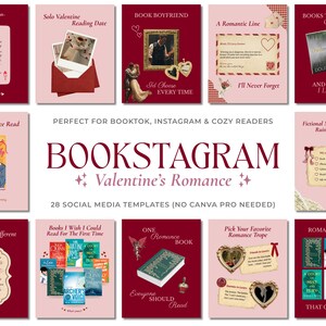 Modelos Canva para Bookstagram de Dia dos Namorados | Posts para Instagram de Leitores de Romance (Download Digital)