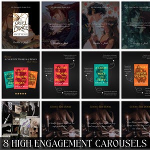 Modelos de Bookstagram de Romance Sombrio, Posts Editáveis ​​no Canva (Download Digital) imagem 3