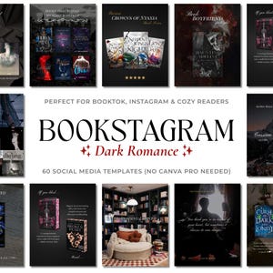 Dark Romance Bookstagram Vorlagen, bearbeitbare Canva Posts (Digitaler Download)