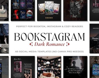 Dark Romance Bookstagram Templates, Editable Canva Posts (Digital Download)