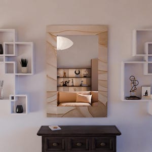 Rektangulär väggspegel, modern tunn kant, vertikal/horisontell