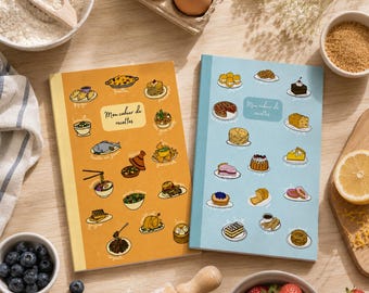 FR – Rezeptbuch zum Ausfüllen – Gourmet-Skizzen-Kollektion • Rezeptbuch zum Ausfüllen, Familienkochbuch, Kochgeschenk