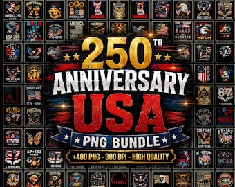 400+ PNG-Bundle zum 250-jährigen Jubiläum der USA | 1776-2026 Designs | Vierter Juli PNG | Amerikas Geburtstag Pngs | 4.Juli Png Designs