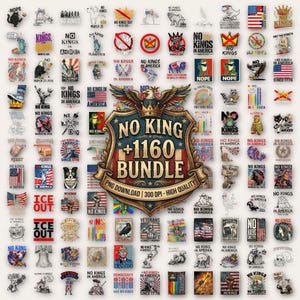 Pacote de Cartazes "Chega de Reis na América - Março de 2026", mais de 1160 designs de protesto em PNG, cartazes de ativismo contra a monarquia, cartazes de protesto para imprimir.