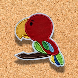 Papagei ~ Aufnäher ~ Applikation ~ Bügelbild