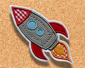 Rakete ~ Aufnäher ~ Applikation ~ Bügelbild ~ Patch ~ Stoffpatch ~ DIY ~ Schultüte