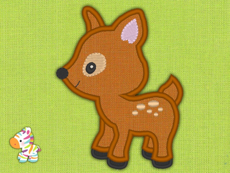 Fawn embroidery machine applique design 3 sizes  etsy Fawn embroidery machine applique design 3 sizes  etsy