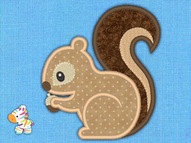 Stickdatei ~ Applikation ~ Eichhörnchen ~ 3 Größen