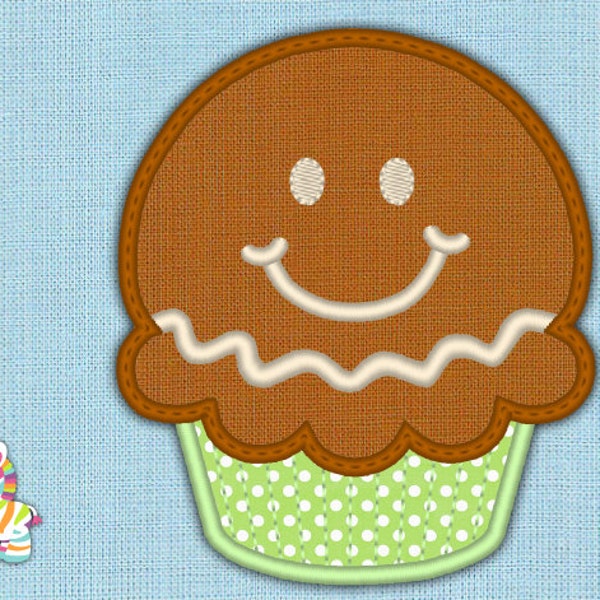 Stickdatei ~ Applikation ~ Lebkuchenmann Muffin