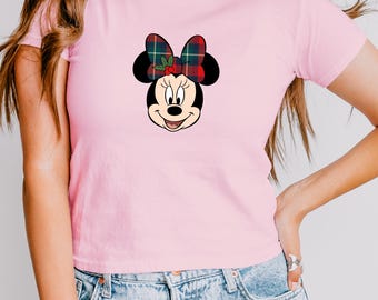 Camiseta infantil clássica da Minnie Mouse, camiseta da Minnie, camiseta da Minnie da Disneylândia, camiseta de aniversário da Minnie, roupa moderna estilo anos 2000