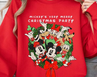 Mickey & Friends Christmas Sweatshirt, Retro Disney Holiday Tee
