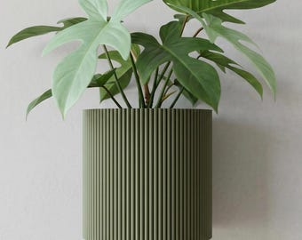 Fioriera da parete moderna, fioriera da parete Palo, fioriera stampata in 3D con drenaggio, vaso da interno con sottovaso, disponibile in diverse dimensioni e colori.