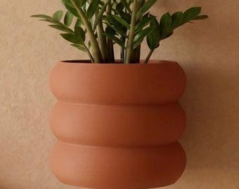Bubble Wall Planter with Drainage and Drip Tray, 3D Printed Wall Mounted Plant Pot, Triple Bubble Design, Modern Wall Decor for Pothos