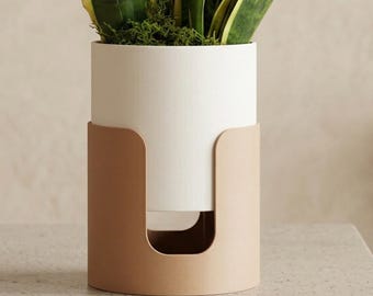 Vaso galleggiante rialzato stampato in 3D con drenaggio e finitura liscia per piante grasse da interno