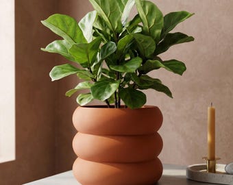 Vaso a bolle moderno con drenaggio e vassoio raccogligocce, vaso a bolle stampato in 3D per amanti delle piante da interno, triplo