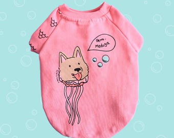 Pink Dog Hoodie “Perro Medusa”| Soft Sweatshirt | Small & Medium Dog Clothes