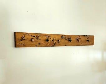 Fractal Burn Pattern Coat Hanger w/6 hooks