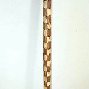 Spiral Checkerboard Pattern Staff | Bo | Flow Staff | Walking Stick |
