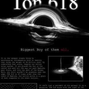 Ultramassivt svart hål Poster - TON 618 Rymdkonsttryck Astronomi Gåva
