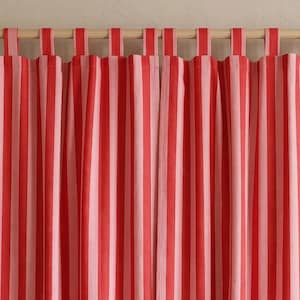 Boho rot gestreifter Vorhang, moderner Landhaus-Stil, Vorhang für Schlafzimmer, Wohnzimmer. Stange Tasche Vorhänge drapiert Arten von 3 Überschrift