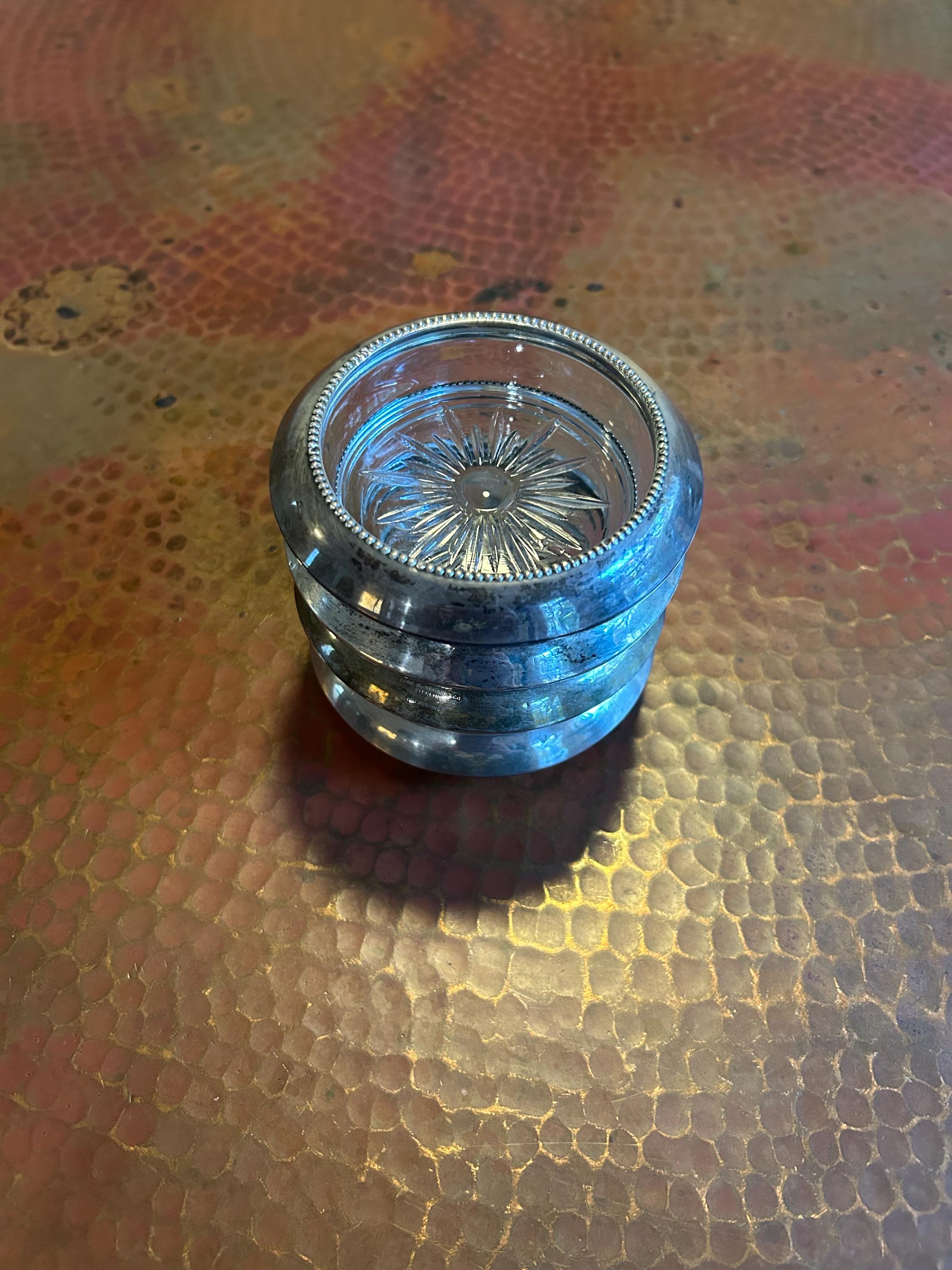 FRANK M. WHITING】 【純銀/ガラス】コースター 5個組 FRANK M