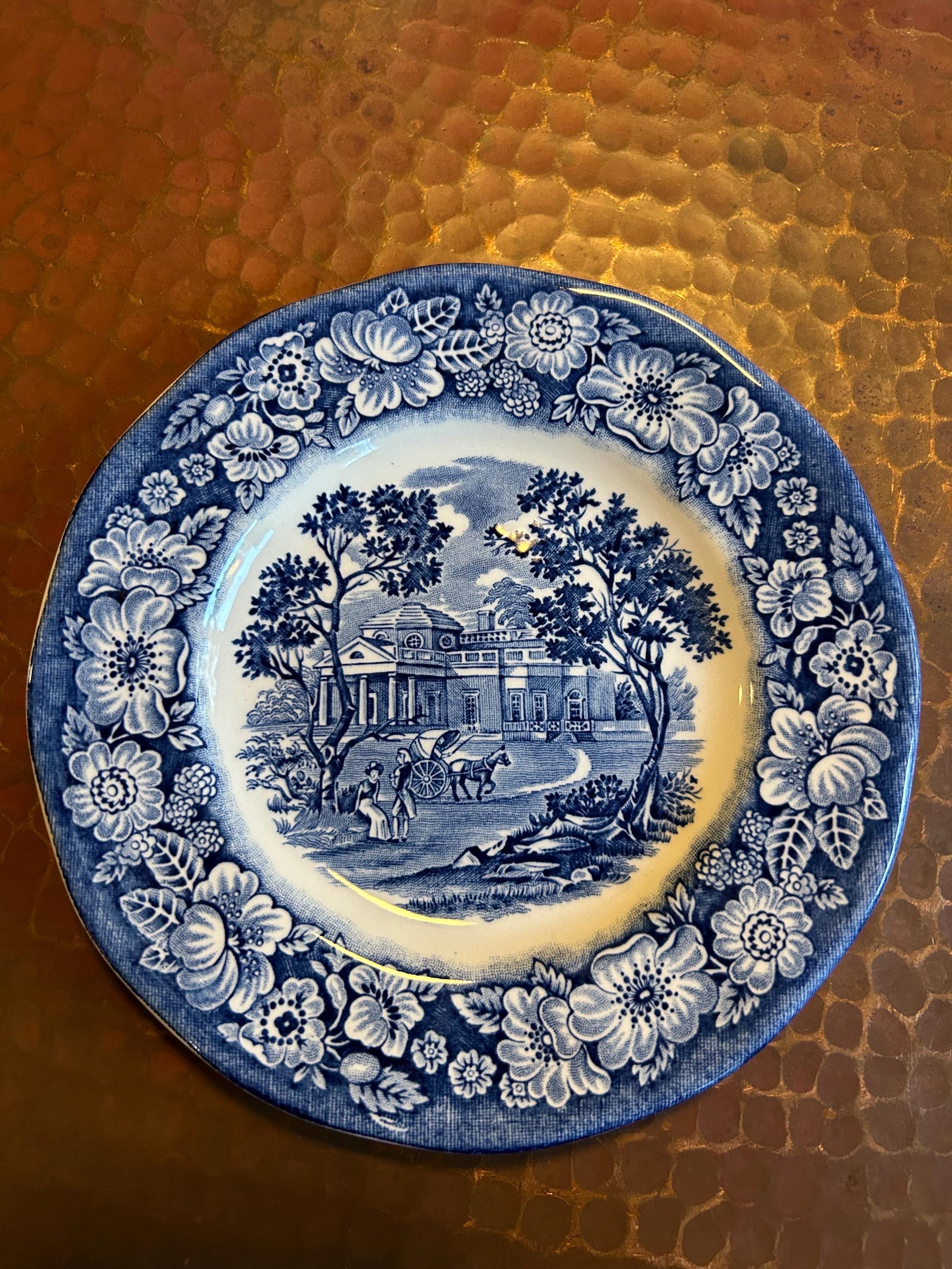 Liberty blue plates - Etsy 日本