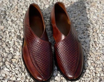 Sandalias de cuero hechas a mano para hombre, duraderas, informales, sin cordones, para verano