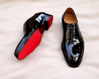 Christian Louboutin Herren Dandelion Schwarz Lackleder Wohnungen Für Herren